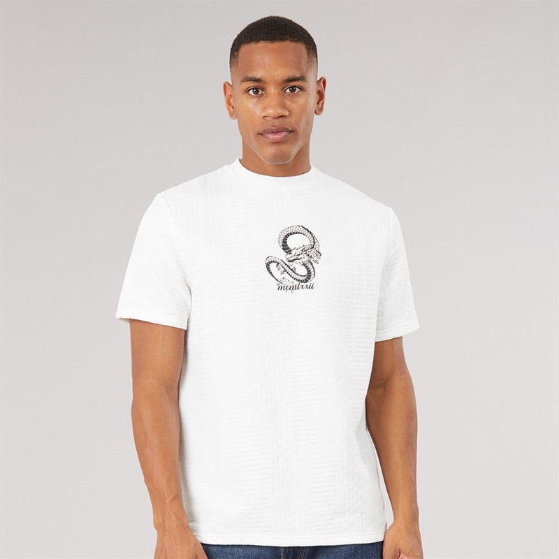 Brave Soul Herre tremont oversized fit crew neck t-shirt - Cream
