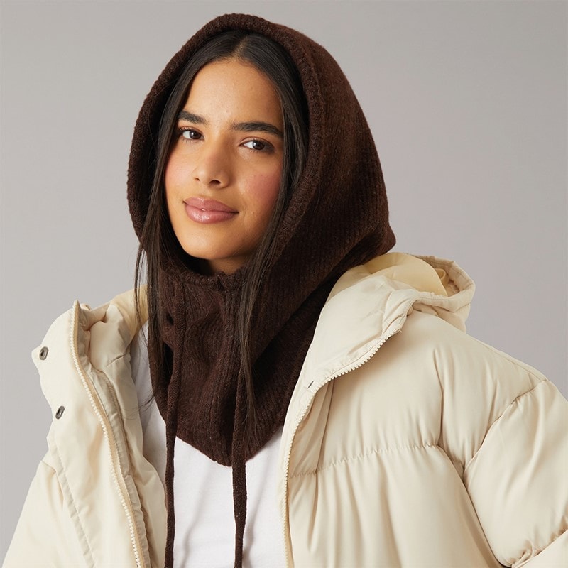 Pieces Dame olivia balaclava snood - Chocolate
