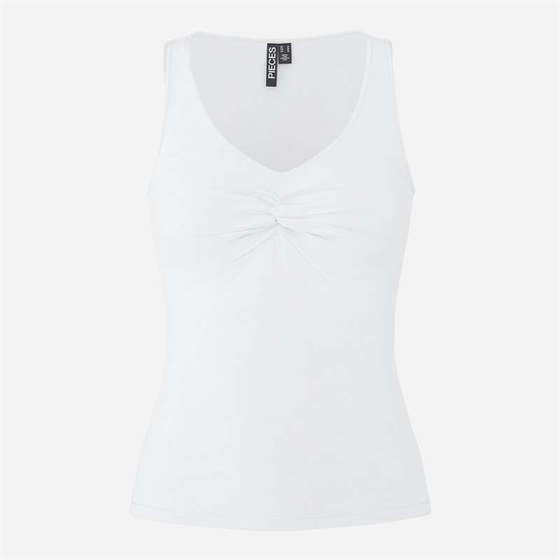 Pieces Dame maliva v-hals top - Bright White
