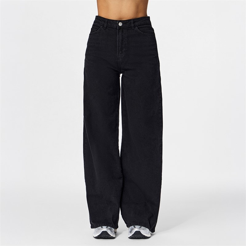 Pieces Dame elma vidbenede jeans - Black Denim