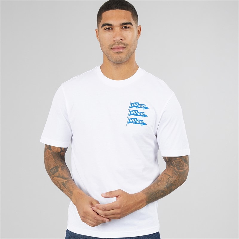 HUGO Herre nalien t-shirt - Hvid