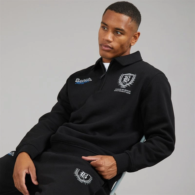 Bench Herre naxill oversized 1/4 zip sweatshirt - Sort