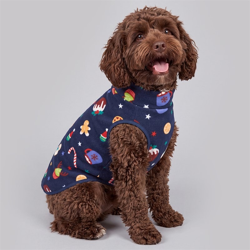 Fluid dog microfleece juletrøje - Multi Navy