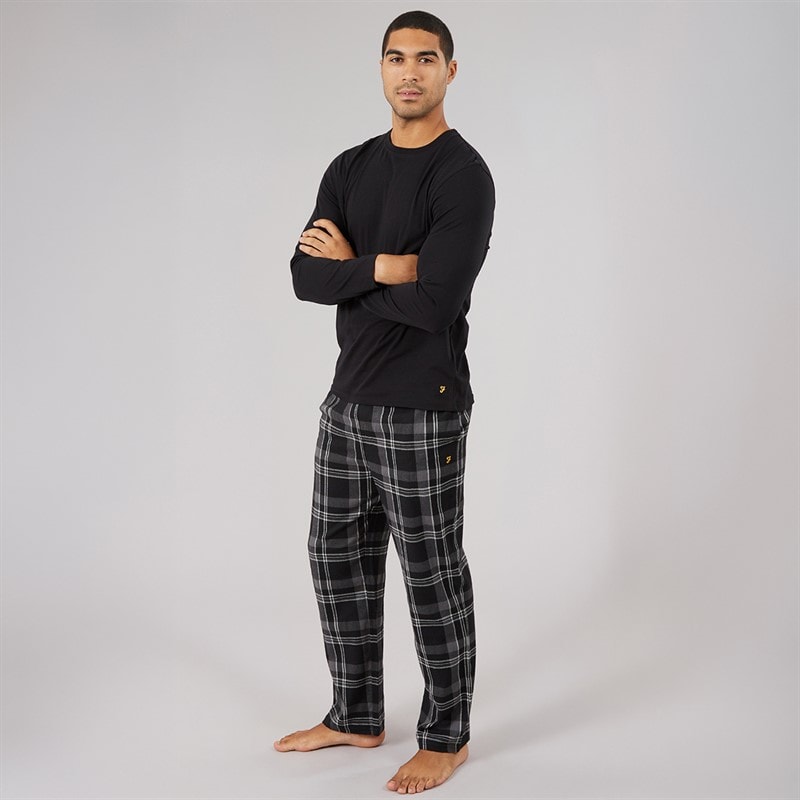 Farah Herre steeni lounge sæt - Sort/Black Check