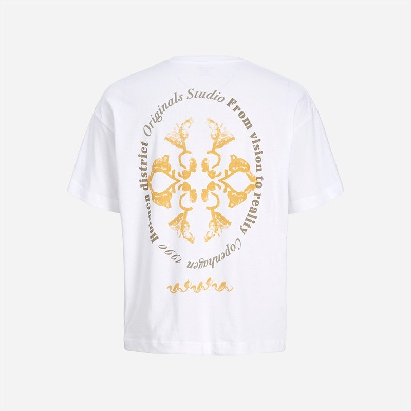 JACK & JONES Herre montauk ryggrafisk t-shirt - Bright White Detail Bandana