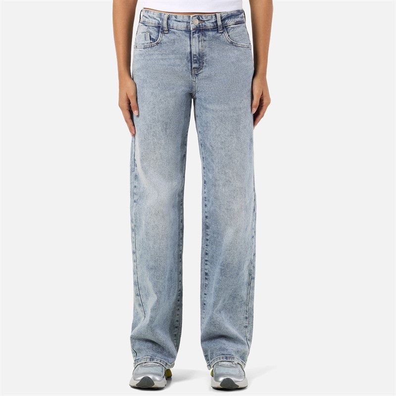 Noisy May Dame yolanda jeans med vide ben - Light Blue Denim