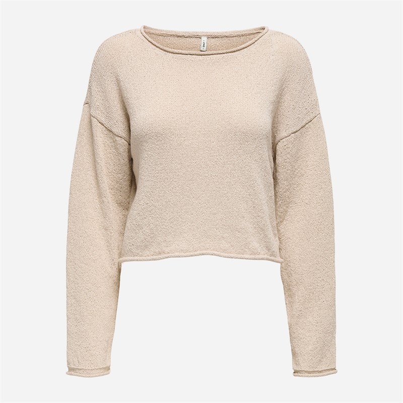 Only Dame sarah langærmet jumper - Pumice Stone