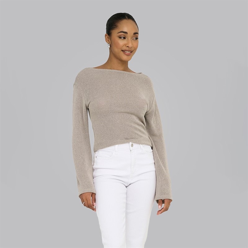 Only Dame Spezia langærmet bådhalset top - String