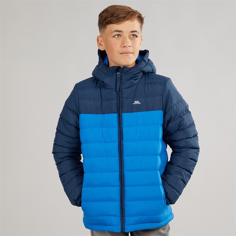 Trespass Junior Drenge oskar vatteret hættejakke - Navy/Blå