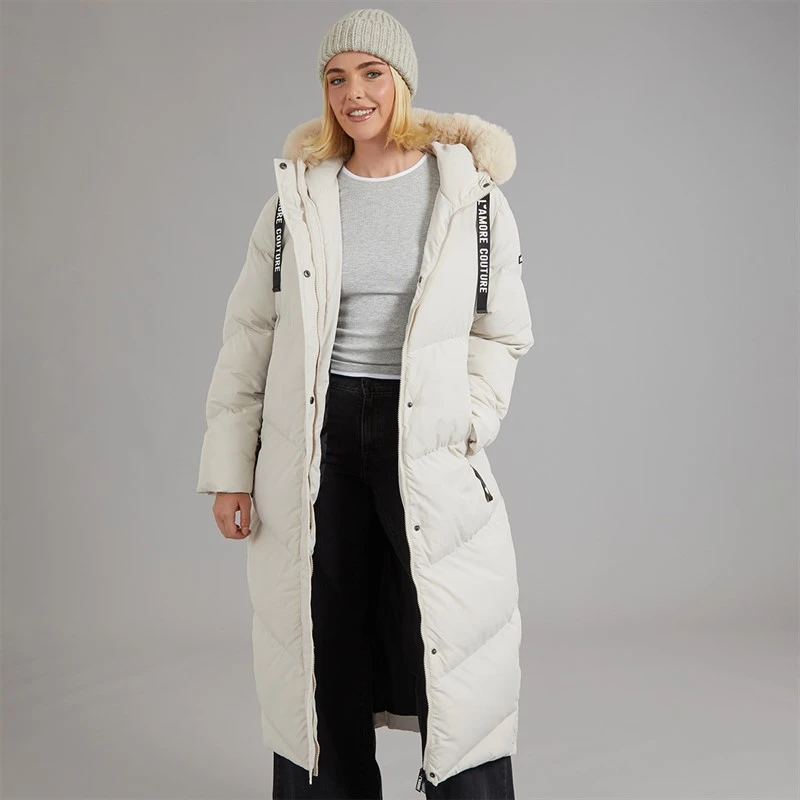 L'amore Couture Dame madison lang vatteret frakke - Stone