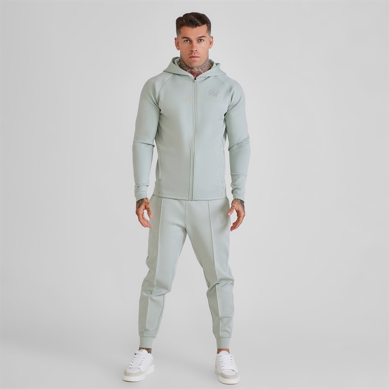 SikSilk Herre hættetrøje og joggingbukser sæt - Grøn