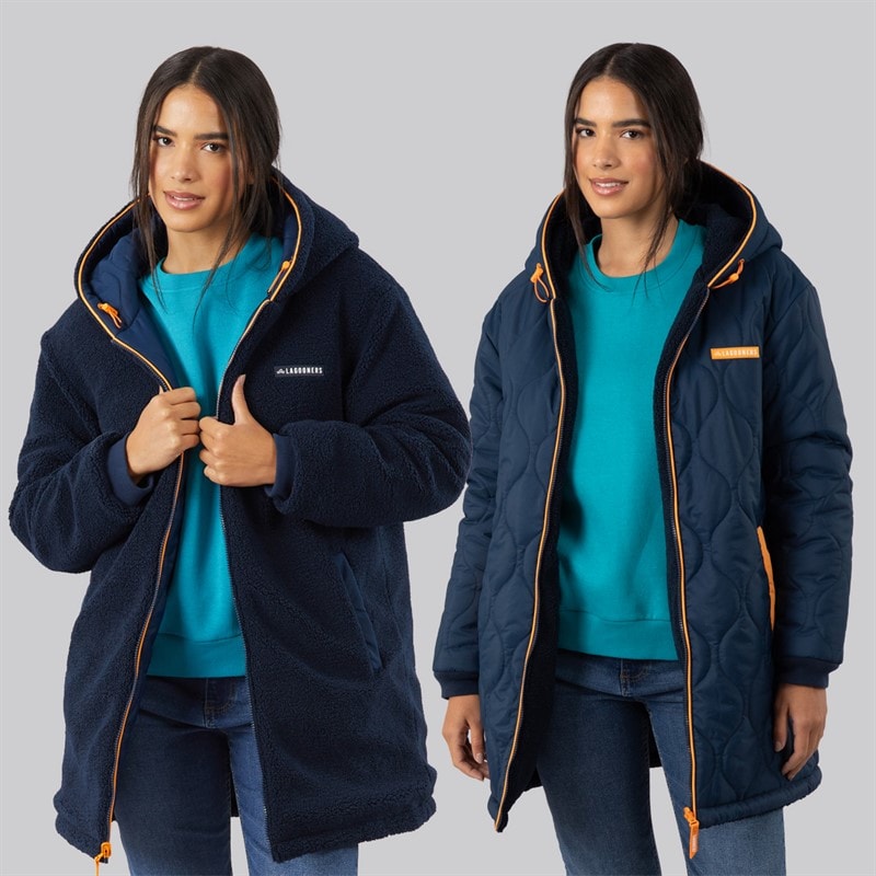 Lagooners Dame willow vendbar parka - Navy