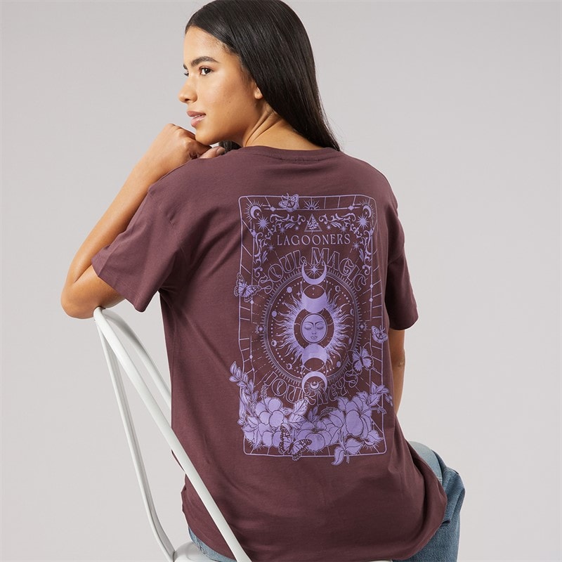Lagooners Dame maple oversized t-shirt - Brun