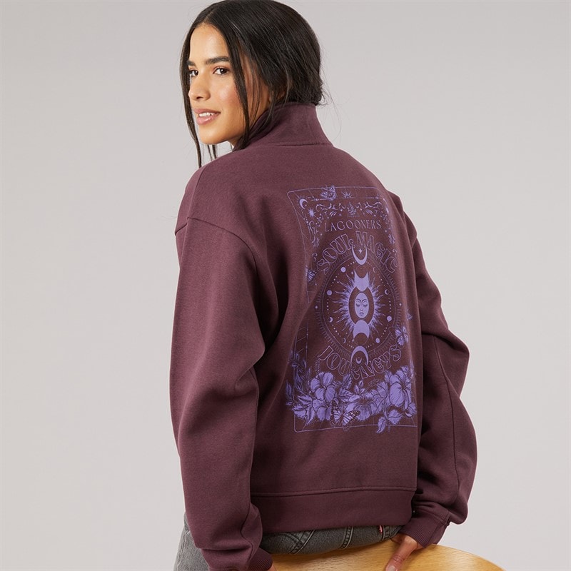 Lagooners Dame hallowmere 1/4 lynlås sweatshirt - Brun
