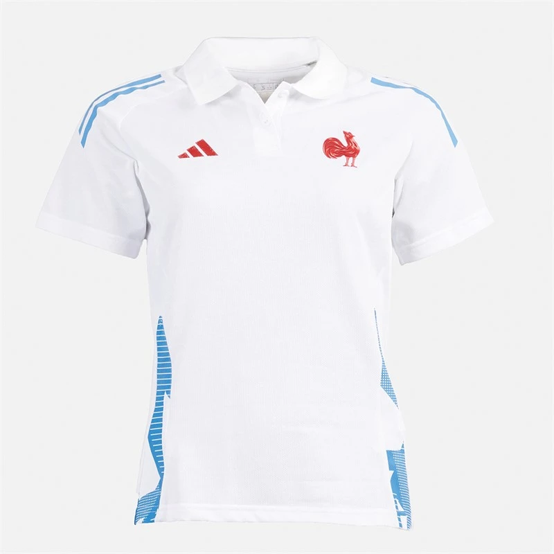 adidas Dame FFR France rugby træningspolo - Hvid