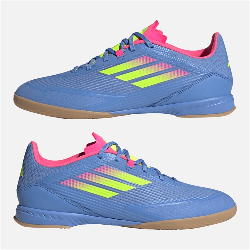 adidas Herre f50 league indendørs fodboldstøvler - Blue Fusion/Lucid Lemon/Lucid Pink