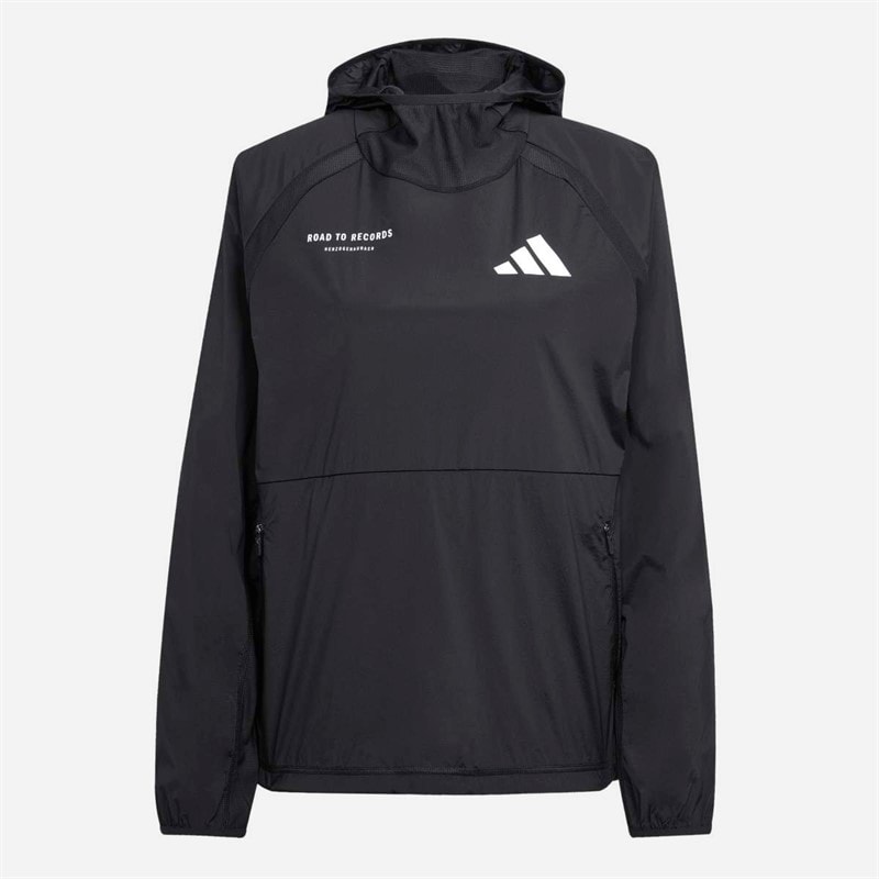 adidas Herre adizero road to records løbehoodie - Sort