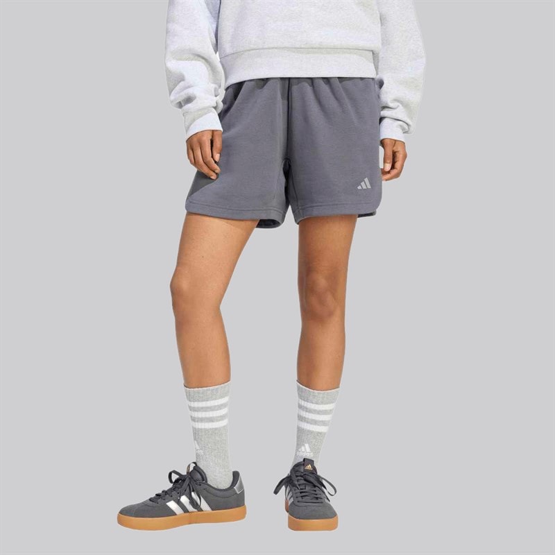 adidas Dame 3 stripes studio løse fleece shorts - Aurora Onix