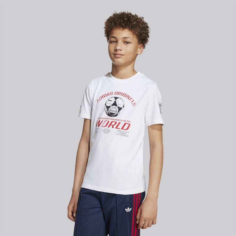 adidas Originals Junior Drenge grafisk t-shirt - Hvid
