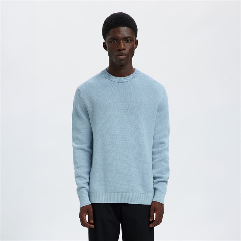 Selected Herre dane crew neck jumper - Dusty Blue