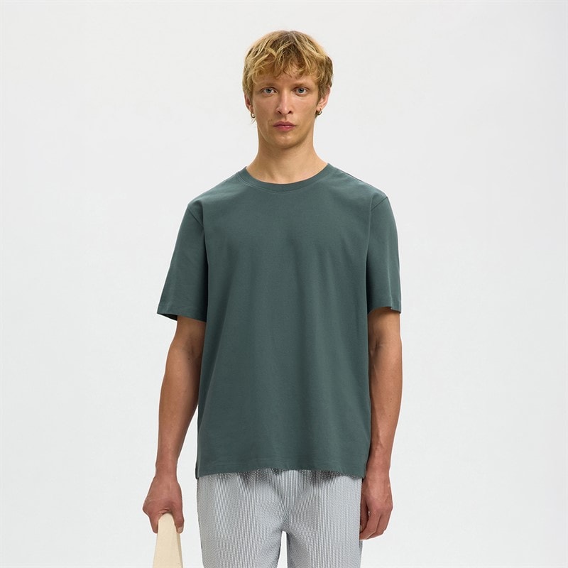 Selected Herre atlas t-shirt - Balsam Green
