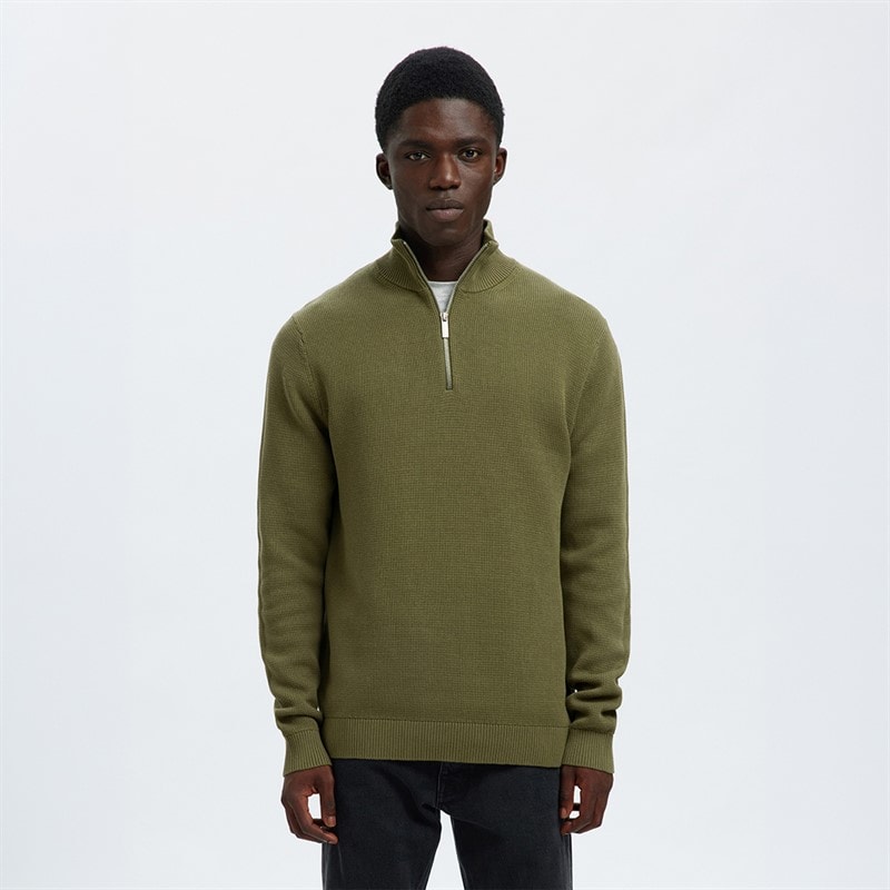 Selected Herre dane jumper - Deep Lichen Green