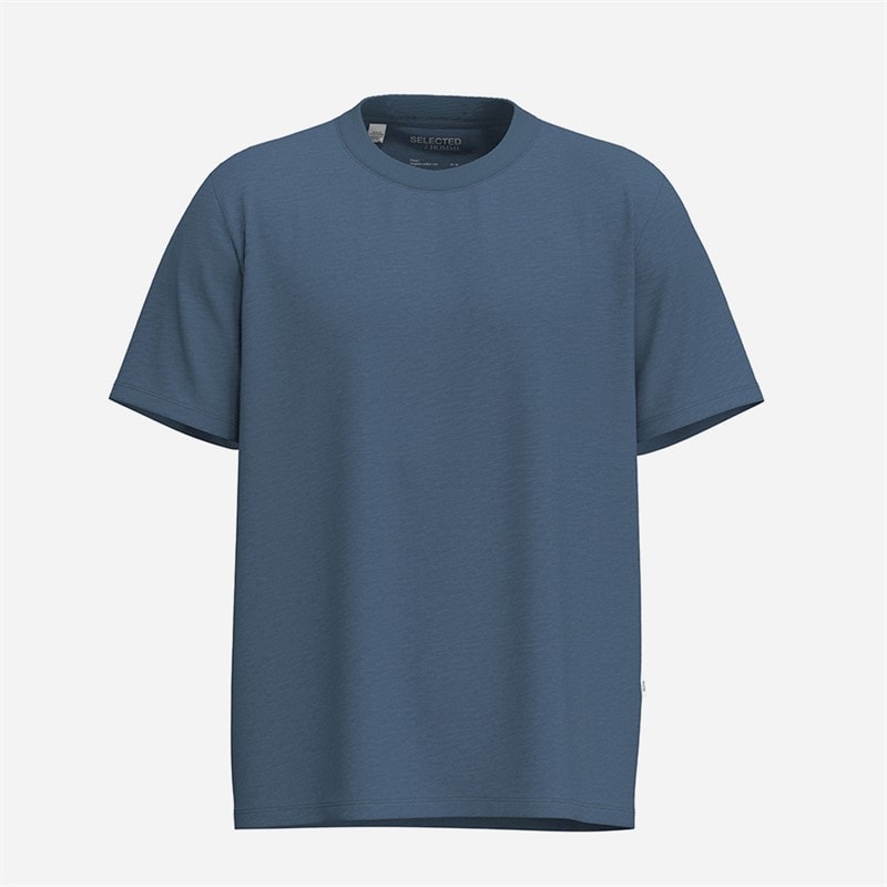 Selected Herre aspen slub t-shirt - Blue Mirage