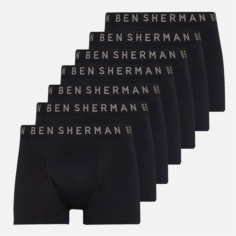 Ben Sherman Herre syv-pak boksershorts - Sort/Grå