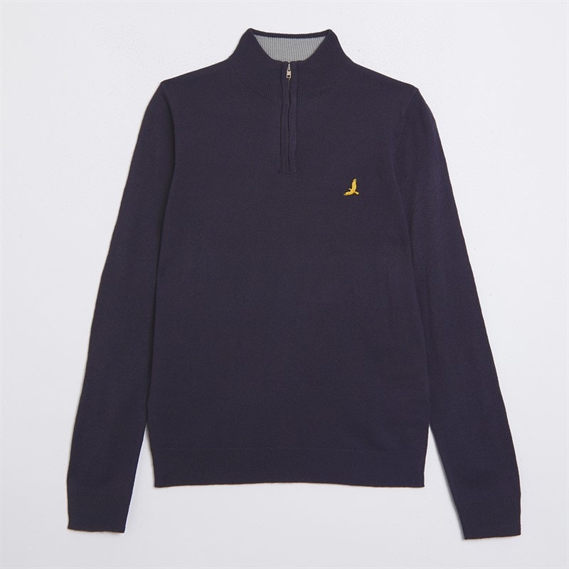 Brave Soul Drenge quarter zip jumper - Midnight Navy