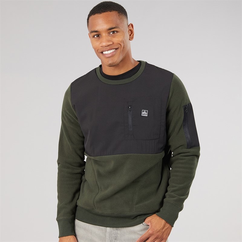 Brave Soul Herre spartan sweatshirt - Khaki/Jet Black
