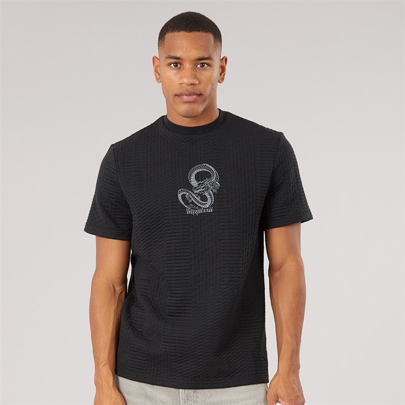 Brave Soul Herre tremont oversized fit crew neck t-shirt - Jet Black