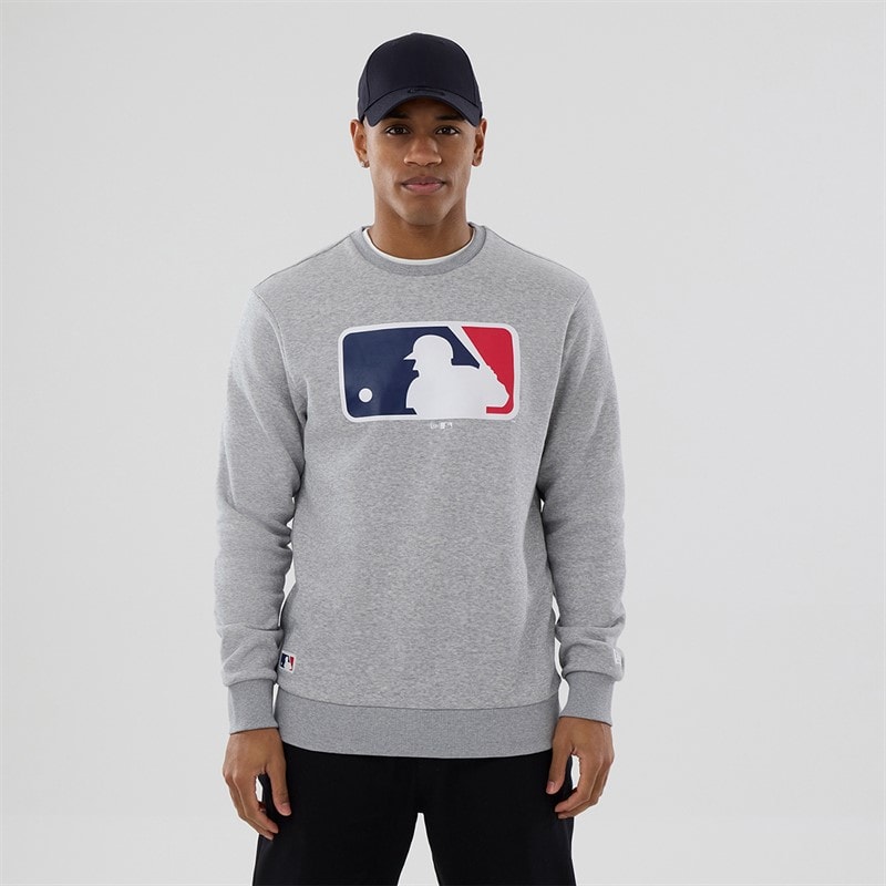 New Era Herre sweatshirt - Heather Grey/Hvid