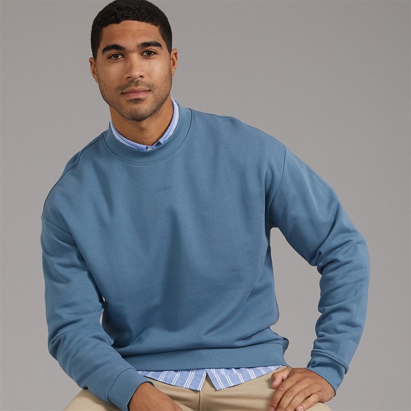 HUGO Herre dapocrew sweatshirt - Open Blue