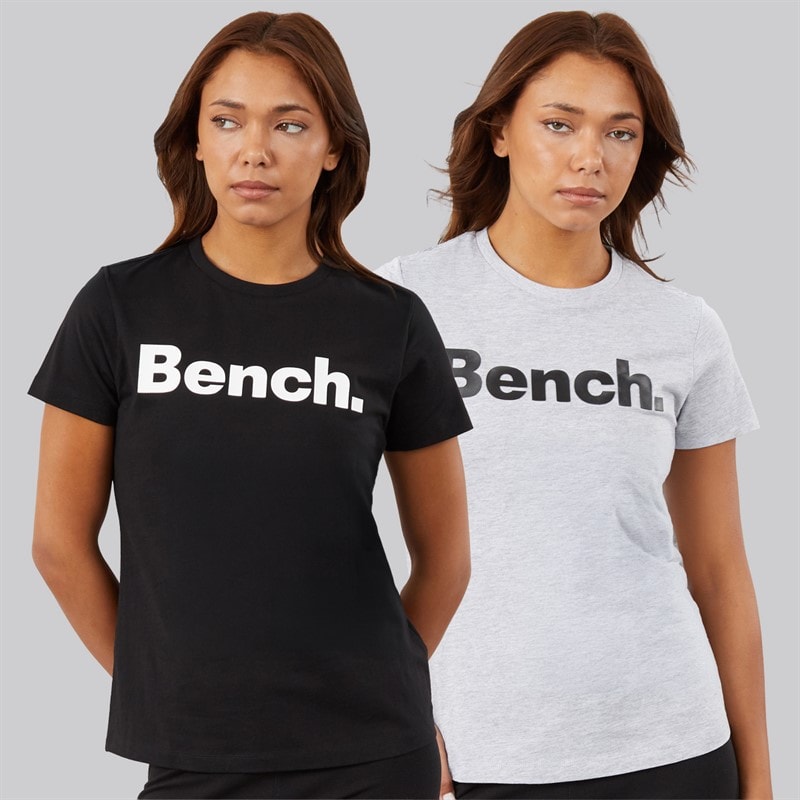 Bench Dame grammen to-pak t-shirts - Sort/Grey Marl