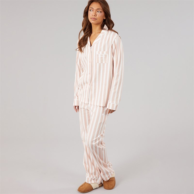 Bench Dame siesta pyjamas - Dusky Pink/Hvid Stripe