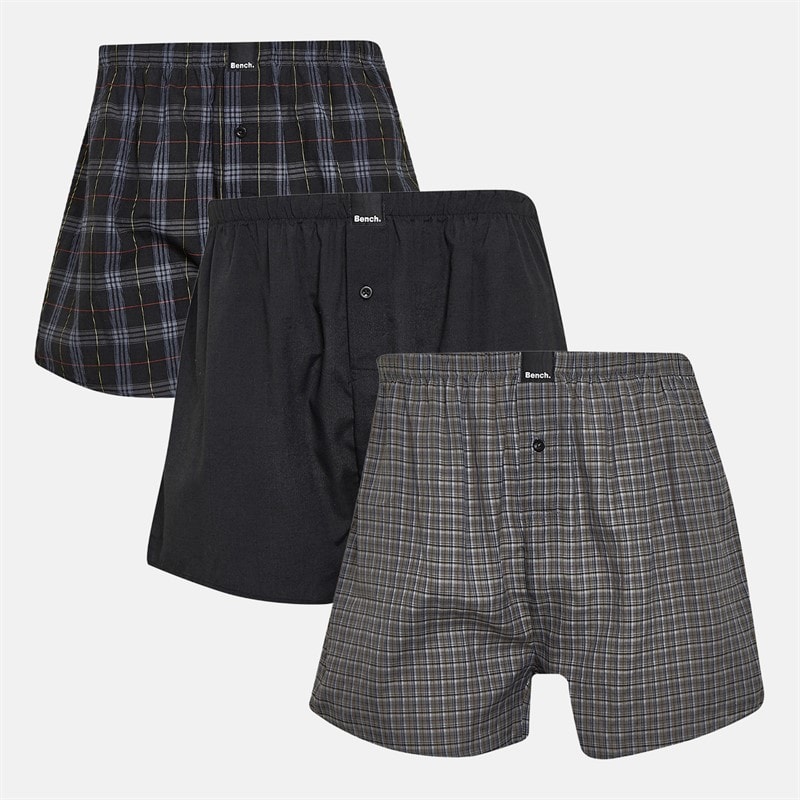 Bench Herre Rawin trepak vævede boxershorts - Black Check/Sort/Black Check