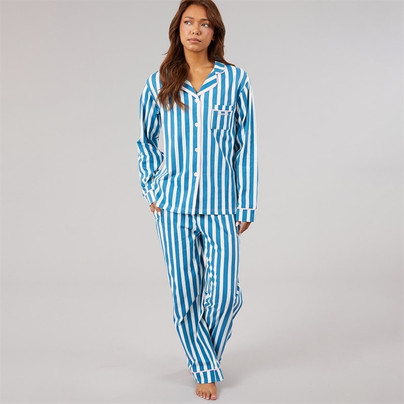 Bench Dame korda pyjamas - Teal White Stripe