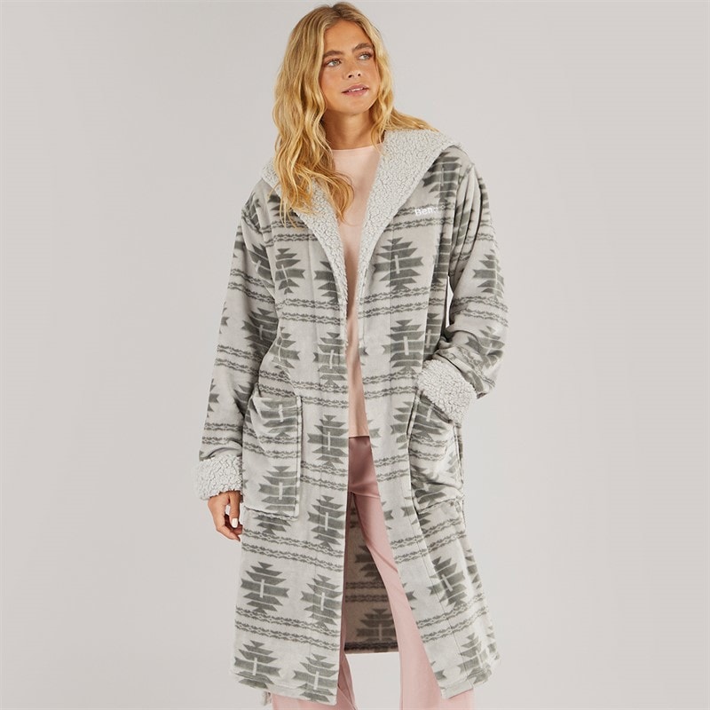 Bench Dame inbee badekåbe - Grey Fairisle