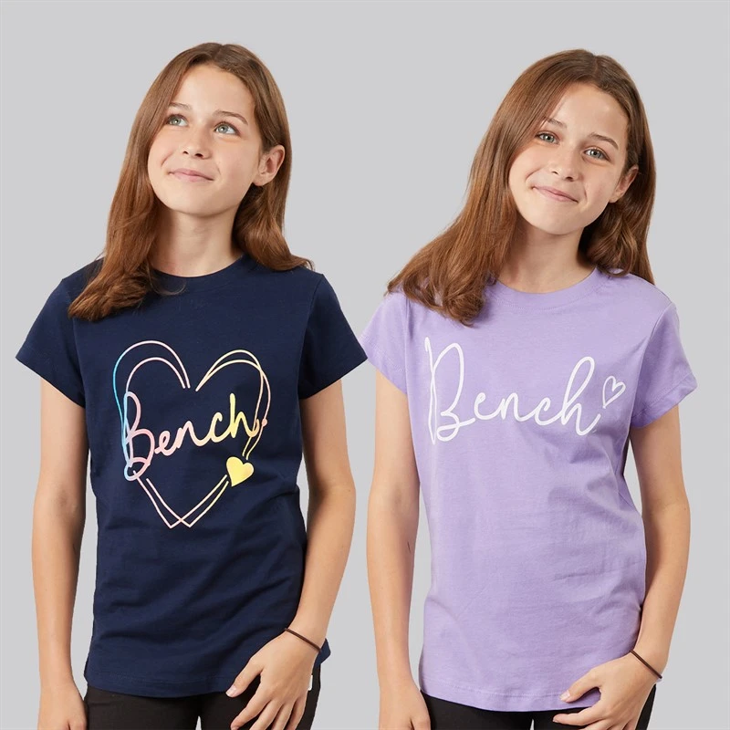 Bench Piger moonspark to-pak t-shirts - Navy/Light Lavender