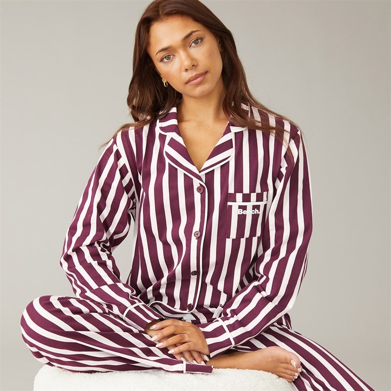 Bench Dame siesta pyjamas - Cherry Lacquer/Rosa Stripe