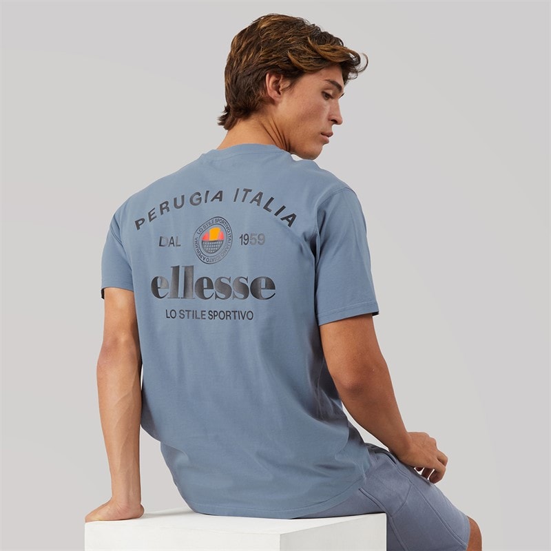 Ellesse Herre lyon afslappet pasform t-shirt med ryglogo - Grå Blue