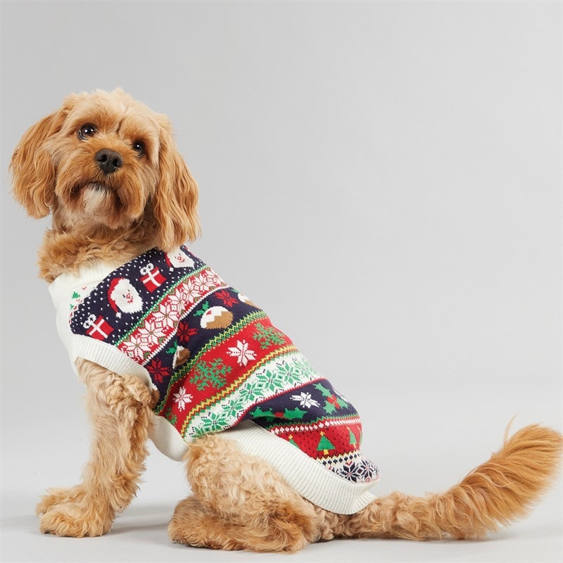 Fluid Dog jacquard juletrøje - Multi