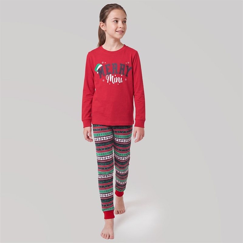 Fluid Piger julefamilie pyjamasæt - Multi