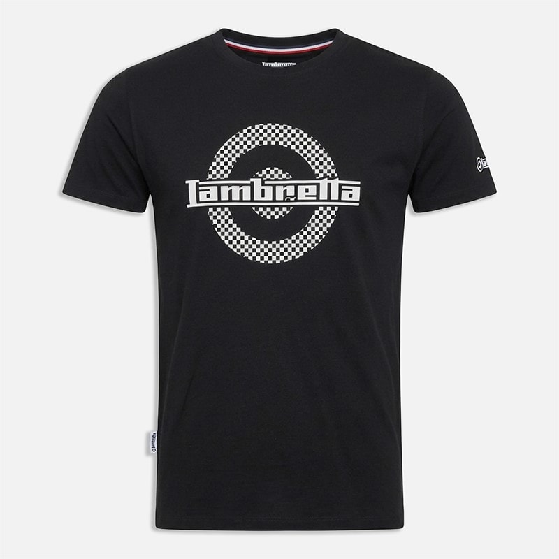 Lambretta Herre tofarvet target t-shirt - Sort