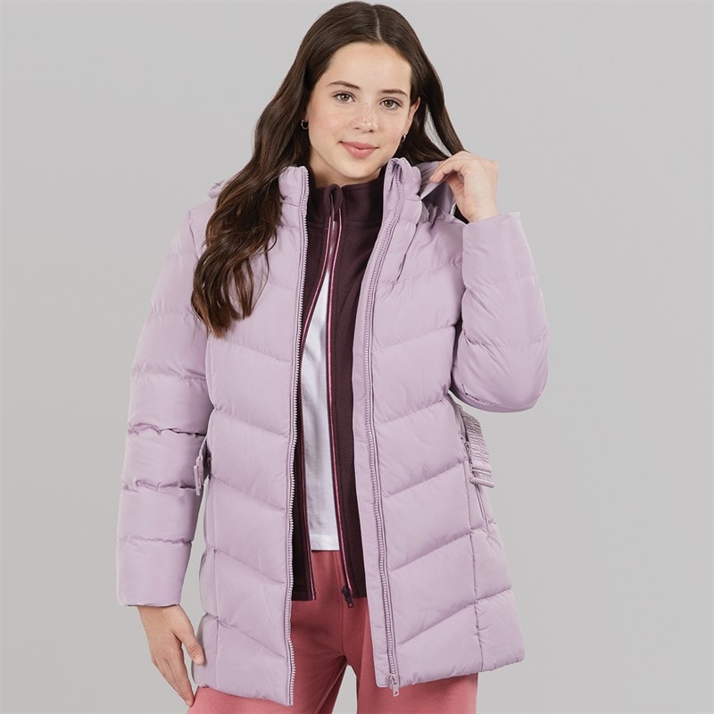Board Angels Piger jakke med hætte og bælte - Dusky Lilac
