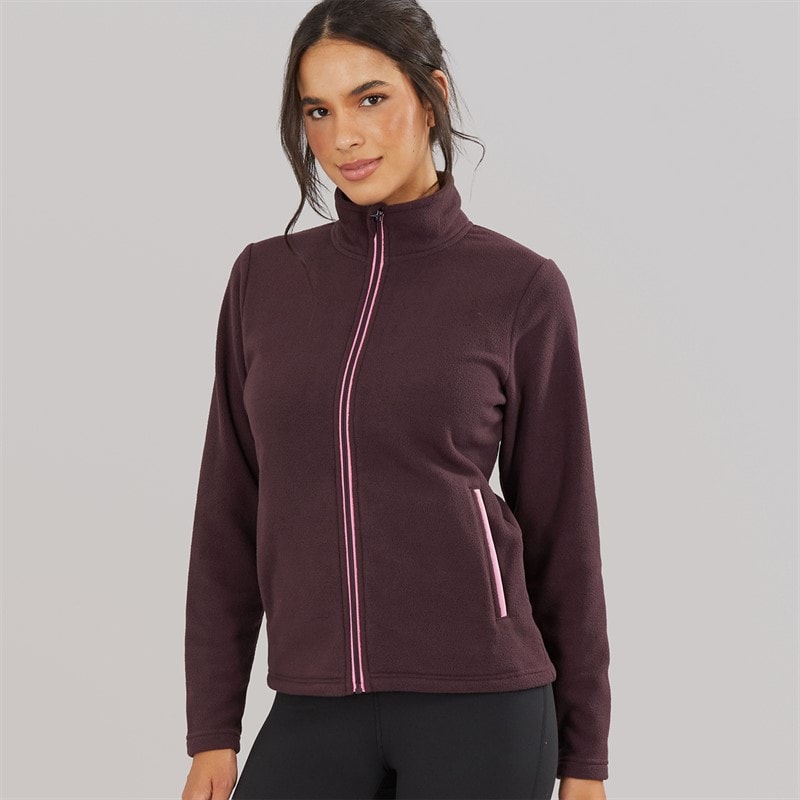 Board Angels Dame lynlås mikrofleece top - Bourgogne