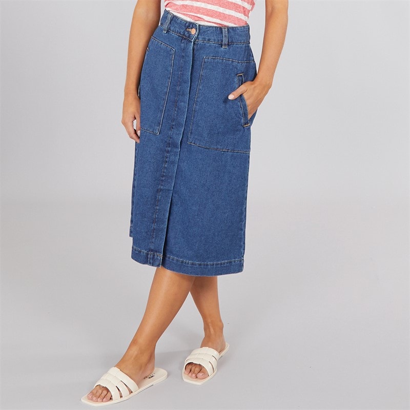 Jacqueline De Yong Dame olivia denimskørt - Dark Blue Denim