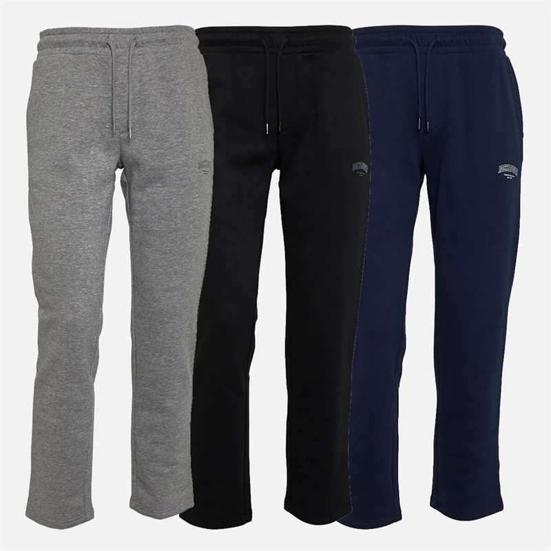 JACK & JONES Herre jeffrey trepak joggingbukser med åben kant navy blazer/lys grå melange - Navy Blazer/Hellgrå meleret/Sort