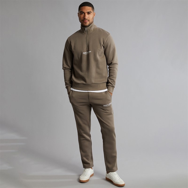 JACK & JONES Herre 1/4 lynlås åbent ben tracksuit - Falcon