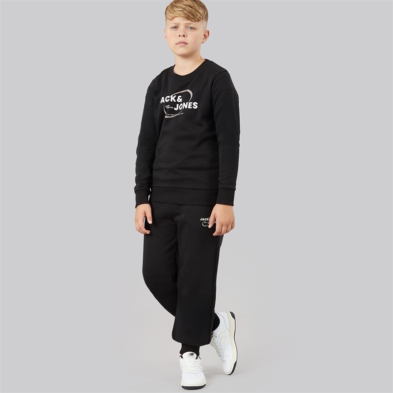 JACK & JONES Drenge future sweatshirt og joggers træningssæt - Sort